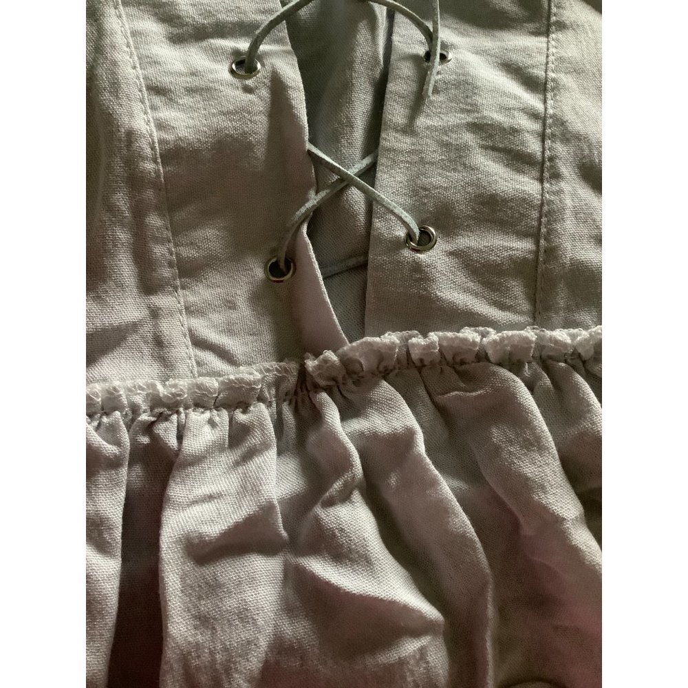 LaLoca Grey Front Lace-Up Blouse — Small - Picture 6 of 7